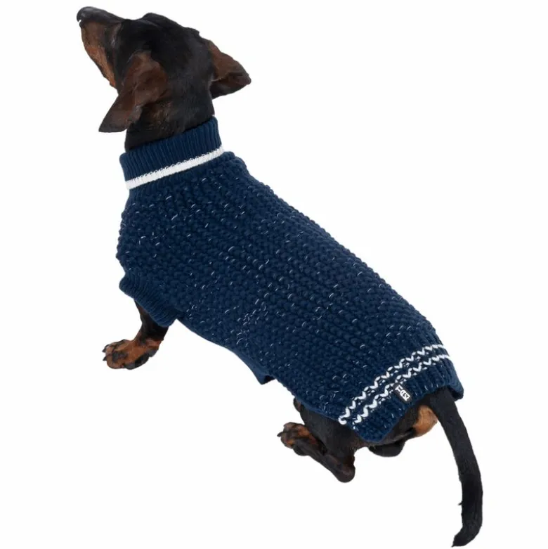 TIAKI hundetrøje Reflective Knit, mørkeblå