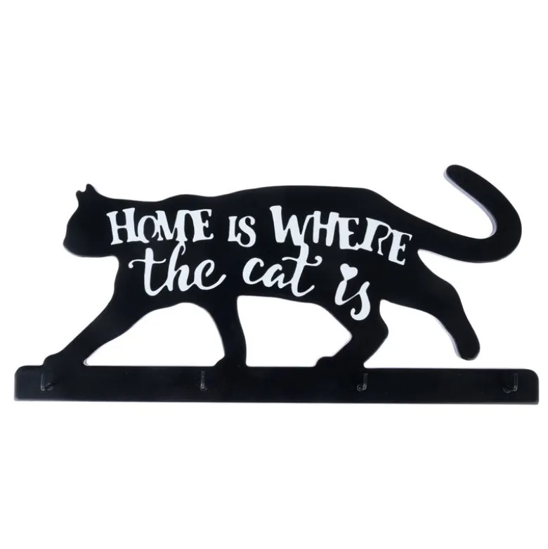 TIAKI nøglebræt "Home Is Where The Cat Is"
