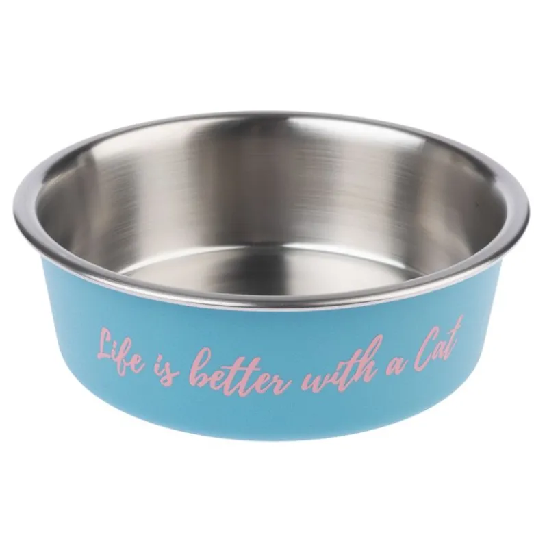 TIAKI skål i rustfrit stål "Better With A Cat"