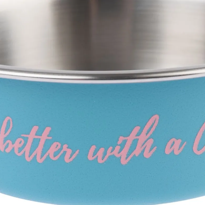 TIAKI skål i rustfrit stål "Better With A Cat"