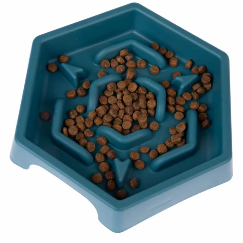 TIAKI Slow Feeder Blue Hexagon