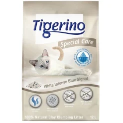 Tigerino Performance White Intense Blue Signal kattegrus – frisk duft