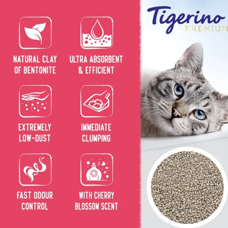 Tigerino Premium kattegrus - Kirsebærblomstduft - begrænset sommerudgave