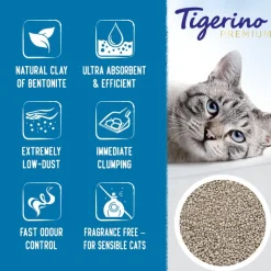 Tigerino Premium kattegrus - Sensitive (parfumefri)