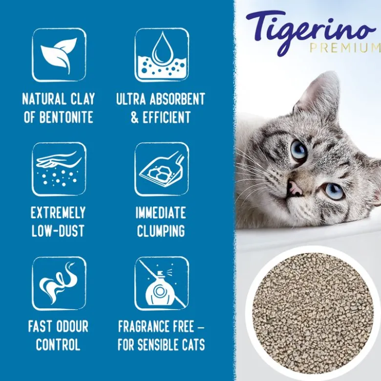 Tigerino Premium kattegrus - Sensitive (parfumefri)