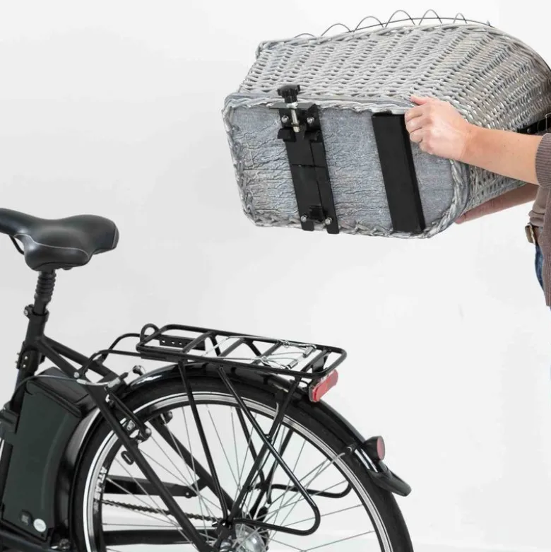 Trixie cykelkurv med gitter til bagagebærer