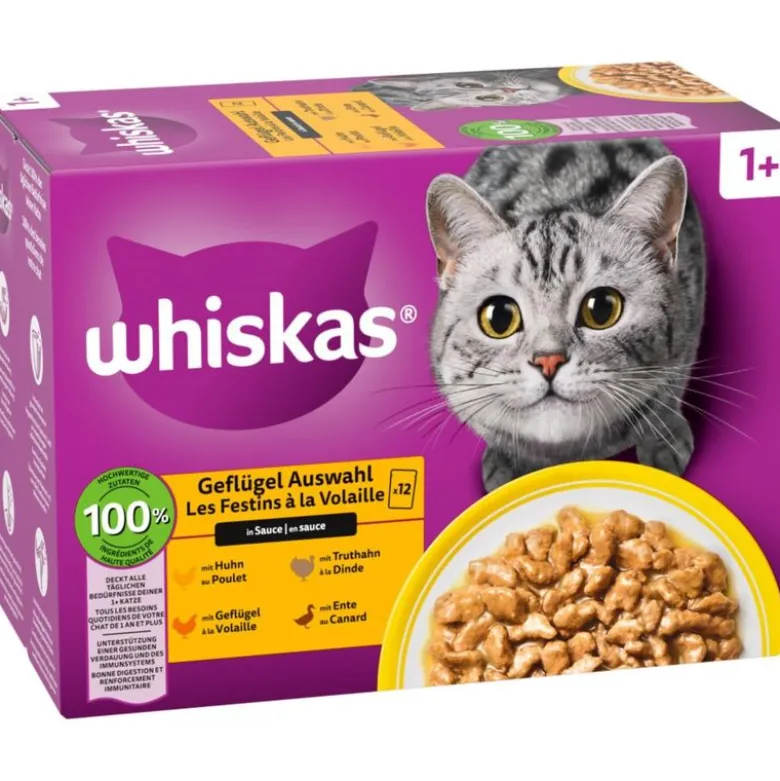 Whiskas 1+ Adult portionsposer 12 x 85 g
