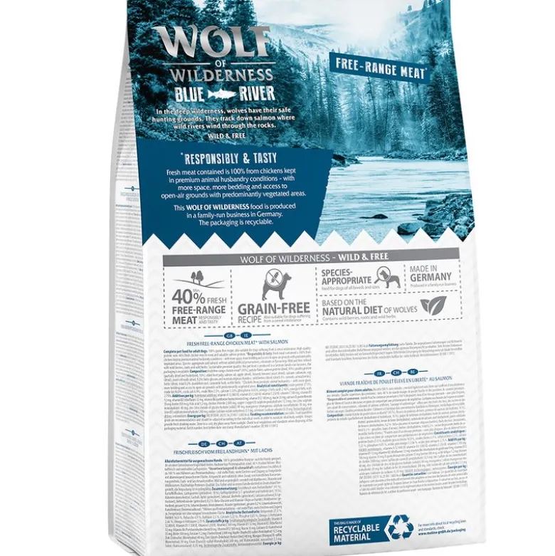 Wolf of Wilderness Adult "Blue River" - Frilandskylling & Laks