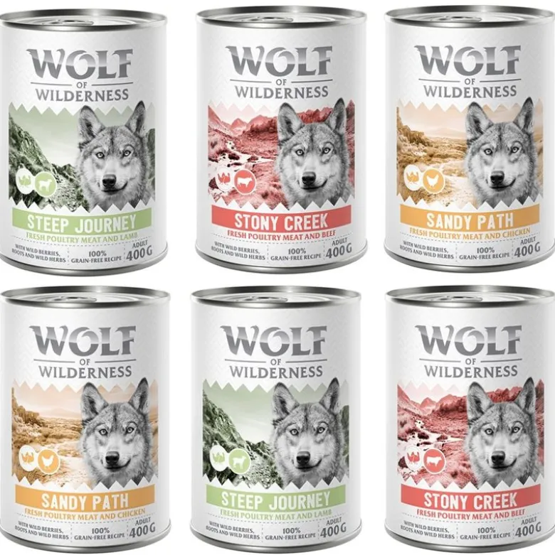 Wolf of Wilderness Adult 6 x 400 g - Med masser af frisk fjerkræ