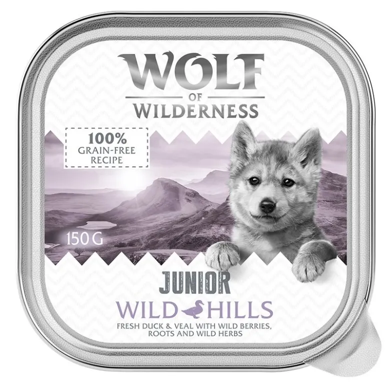 Wolf of Wilderness JUNIOR - Duo protein opskrift 6 / 24 x 150 g bakke