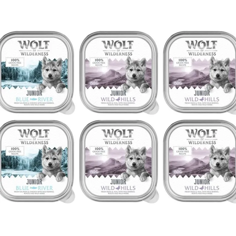 Wolf of Wilderness JUNIOR - Duo protein opskrift 6 / 24 x 150 g bakke
