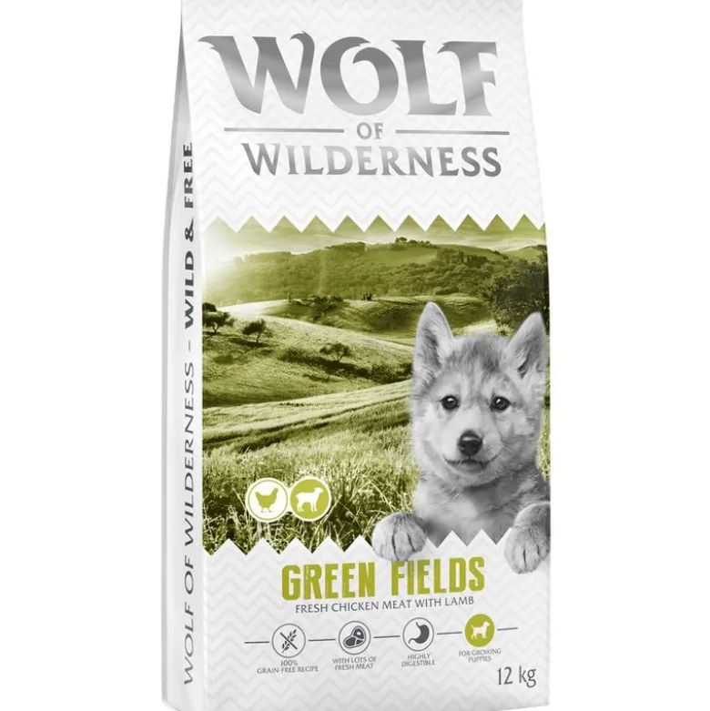 Wolf of Wilderness Junior "Green Fields" Lam - kornfri