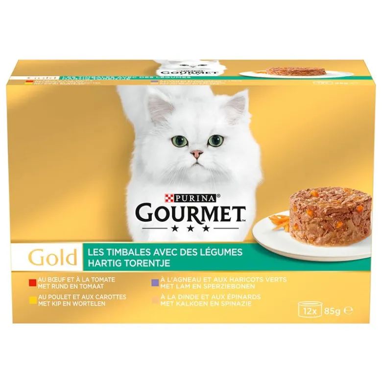 96 x 85 g Jumbo Pack Gourmet Gold + 24 x 85 g Fine Pâté Mix gratis!
