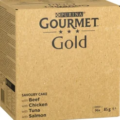 96 x 85 g Jumbo Pack Gourmet Gold + 24 x 85 g Fine Pâté Mix gratis!