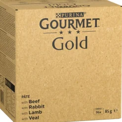 96 x 85 g Jumbo Pack Gourmet Gold + 24 x 85 g Fine Pâté Mix gratis!
