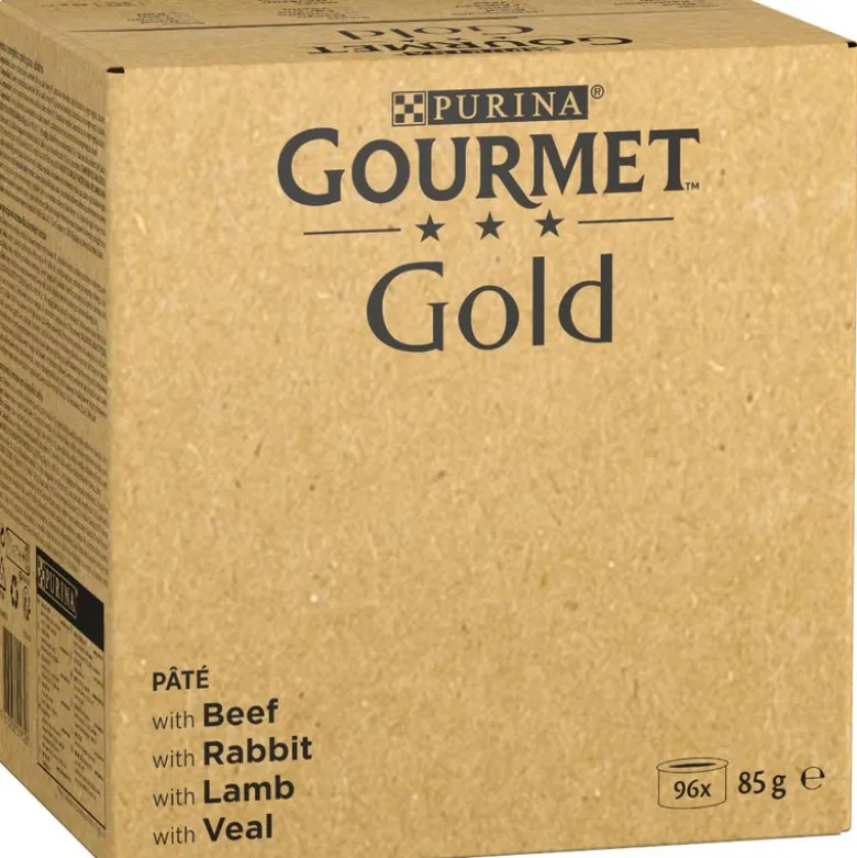 96 x 85 g Jumbo Pack Gourmet Gold + 24 x 85 g Fine Pâté Mix gratis!