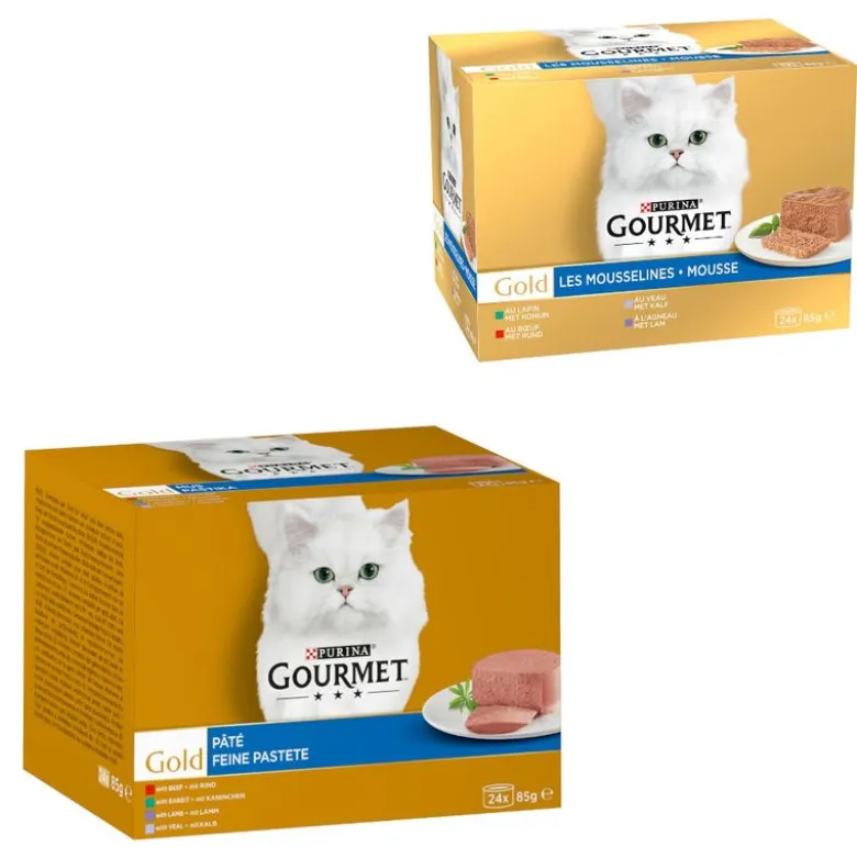 96 x 85 g Jumbo Pack Gourmet Gold + 24 x 85 g Fine Pâté Mix gratis!