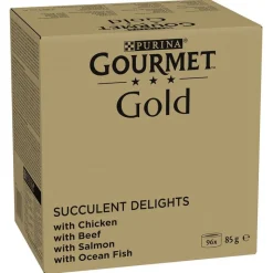 96 x 85 g Jumbo Pack Gourmet Gold + 24 x 85 g Fine Pâté Mix gratis!