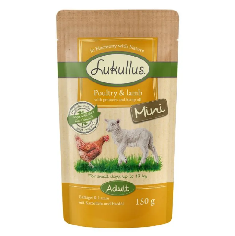 6 x 150 g Lukullus Naturkost Mini Mix Adult (portionsposer)