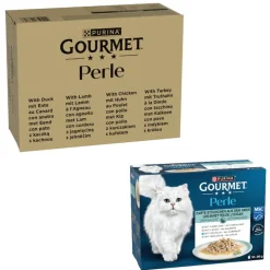 96 x 85 g Purina Gourmet Perle + 12 x 85 g Delikate bidder fra havet i sauce gratis!