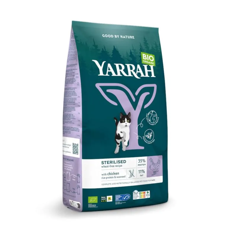 Yarrah Øko Sterilised Hvedefri med øko-kylling
