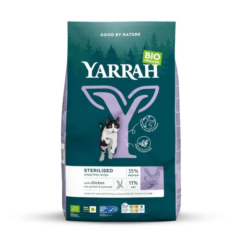 Yarrah Øko Sterilised Hvedefri med øko-kylling