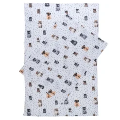 zooplus Basics Fleece Dogs & Dots hyggetæppe
