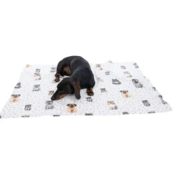 zooplus Basics Fleece Dogs & Dots hyggetæppe